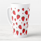 Tasse Latte Motif de fruits blancs rouges à fraise (Angle gauche)