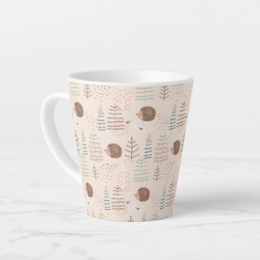 Tasse Latte Motif de hérisson de bois mignon (Angle gauche)