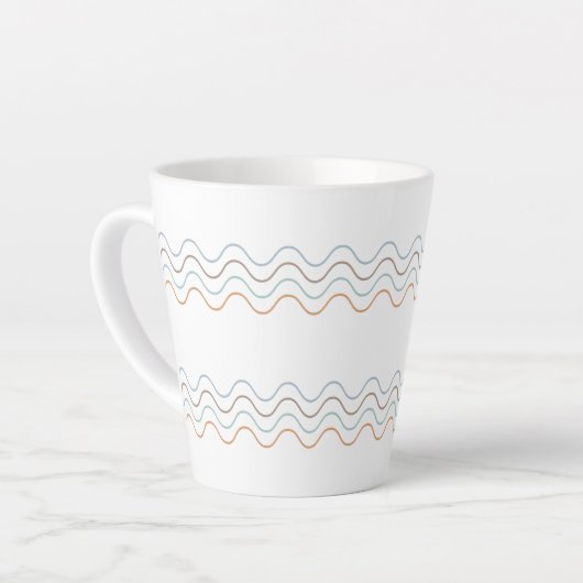 Tasse Latte Motif de lignes courbes colorées (Angle gauche)
