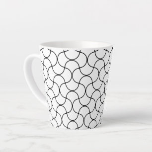 Tasse Latte Motif de maillage géométrique blanc noir