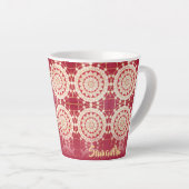 Tasse Latte Motif de Mandala blanc rouge de Bourgogne (Angle droit)