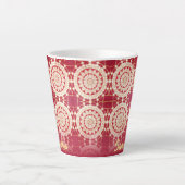 Tasse Latte Motif de Mandala blanc rouge de Bourgogne (Devant)