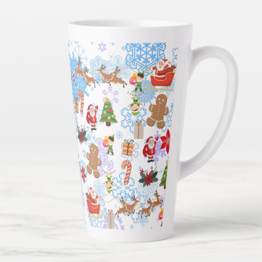 Tasse Latte Motif de Noël (Droite)