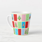 Tasse Latte Motif de Noël coloré (Angle gauche)