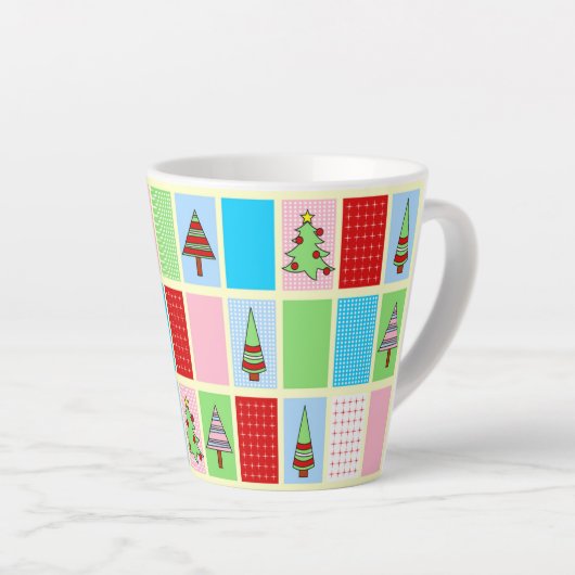 Tasse Latte Motif de Noël coloré (Angle droit)