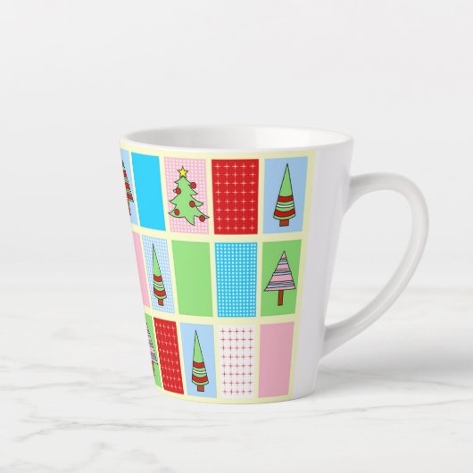 Tasse Latte Motif de Noël coloré (Droite)