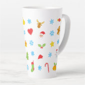 Tasse Latte Motif de Noël mignon (Angle droit)