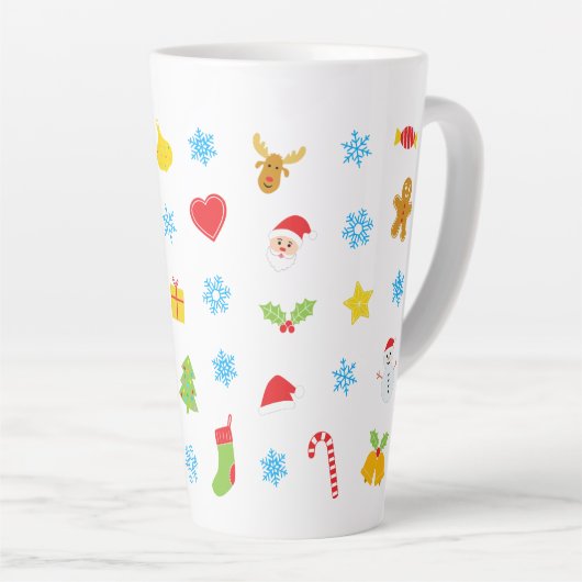 Tasse Latte Motif de Noël mignon (Angle droit)