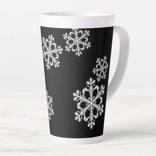 Tasse Latte Motif de Noël minimaliste monochrome (Angle droit)