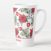 Tasse Latte Motif de Noël Poinsettia (Droite)