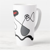 Tasse Latte Motif de rétention : Abstrait noir, blanc, gris et (Angle droit)