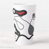 Tasse Latte Motif de rétention : Abstrait noir, blanc, gris et (Devant)