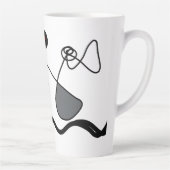 Tasse Latte Motif de rétention : Abstrait noir, blanc, gris et (Droite)