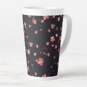 Tasse Latte Motif de rêve floral foncé (Angle droit)