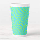 Tasse Latte Motif de tableau de bord bleu clair et vert dépoli (Devant)