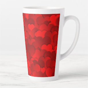 Tasse Latte Motif de texture de coeurs d'amour rouge romantiqu