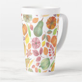 Tasse Latte motif de Thanksgiving - citrouilles et feuilles (Angle droit)