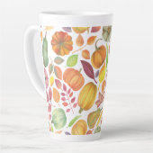 Tasse Latte motif de Thanksgiving - citrouilles et feuilles (Angle gauche)