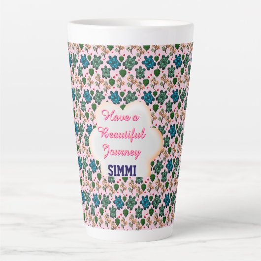 Tasse Latte Motif de tortue personnalisé (Devant)