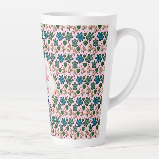 Tasse Latte Motif de tortue personnalisé (Droite)