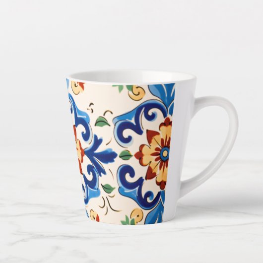 Tasse Latte Motif de tuiles siciliennes (Droite)