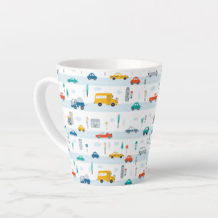 Tasse Latte Motif de véhicule routier migre