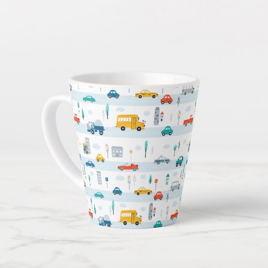 Tasse Latte Motif de véhicule routier migre (Angle gauche)