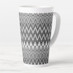 Tasse Latte Motif de zigzag géométrique noir et blanc
