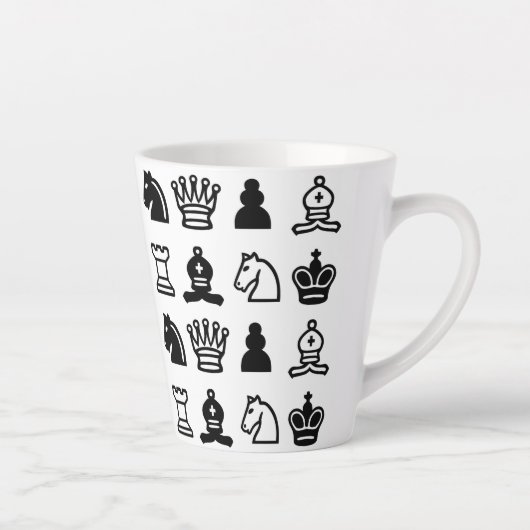 Tasse Latte Motif d'échecs (Droite)