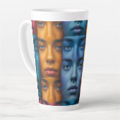 Tasse Latte Motif des faces colorées (Angle gauche)