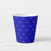 Tasse Latte Motif des initiales du monogramme bleu royal (Devant)