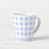 Tasse Latte Motif d'hiver bleu clair Snowflake (Angle droit)