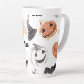 Tasse Latte Motif d'horreur d'Halloween coloré |Bonne Hallowee (Angle droit)