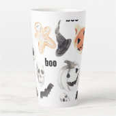 Tasse Latte Motif d'horreur d'Halloween coloré |Bonne Hallowee (Devant)
