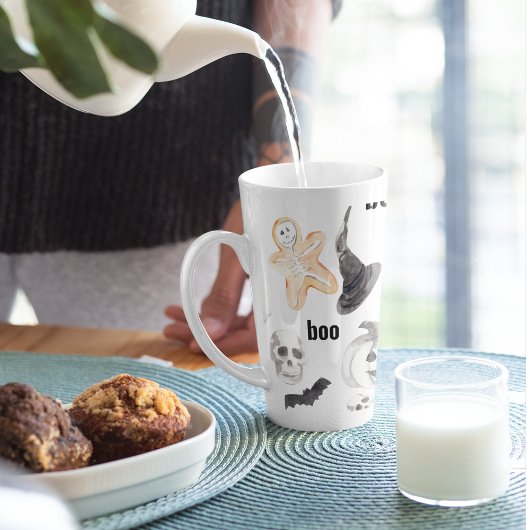 Tasse Latte Motif d'horreur d'Halloween coloré |Bonne Hallowee