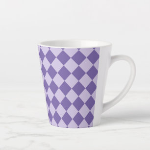 Tasse Latte Motif diamant à carreaux violets