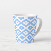 Tasse Latte Motif diamant bleu et blanc (Angle droit)