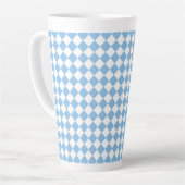 Tasse Latte Motif diamant de damier bleu et blanc (Angle gauche)