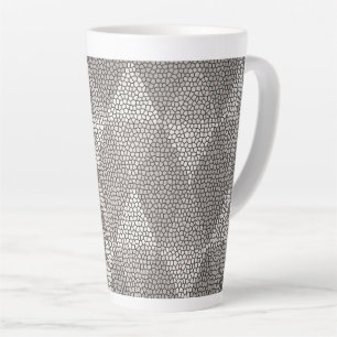 Tasse Latte Motif diamant en verre coloré argent