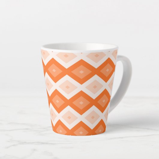 Tasse Latte Motif diamant orange (Angle droit)