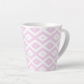 Tasse Latte Motif diamant rose pâle et blanc (Angle droit)