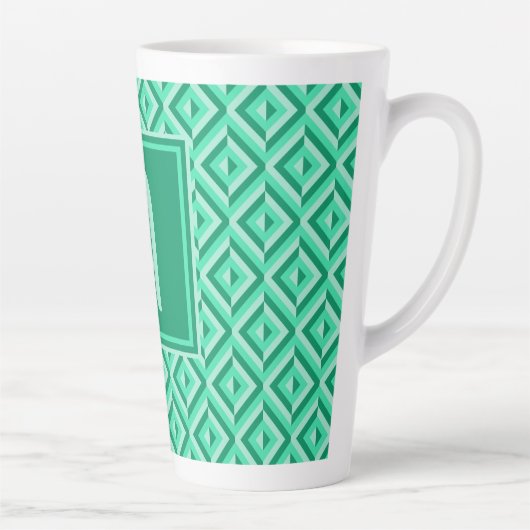 Tasse Latte Motif diamant trois tons vert Monogramme (Droite)