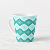 Tasse Latte Motif diamant turquoise (Angle gauche)