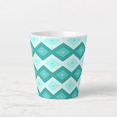 Tasse Latte Motif diamant turquoise (Devant)