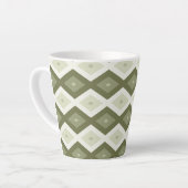 Tasse Latte Motif diamant vert olive (Angle gauche)
