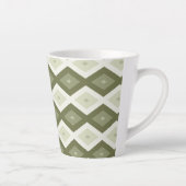 Tasse Latte Motif diamant vert olive (Droite)