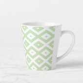 Tasse Latte Motif diamant vert pâle et blanc (Droite)