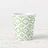 Tasse Latte Motif diamant vert pâle et blanc (Devant)
