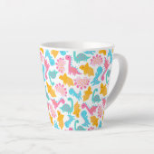 Tasse Latte Motif Dinosaur rose et Turquoise (Angle droit)