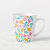 Tasse Latte Motif Dinosaur rose et Turquoise (Droite)